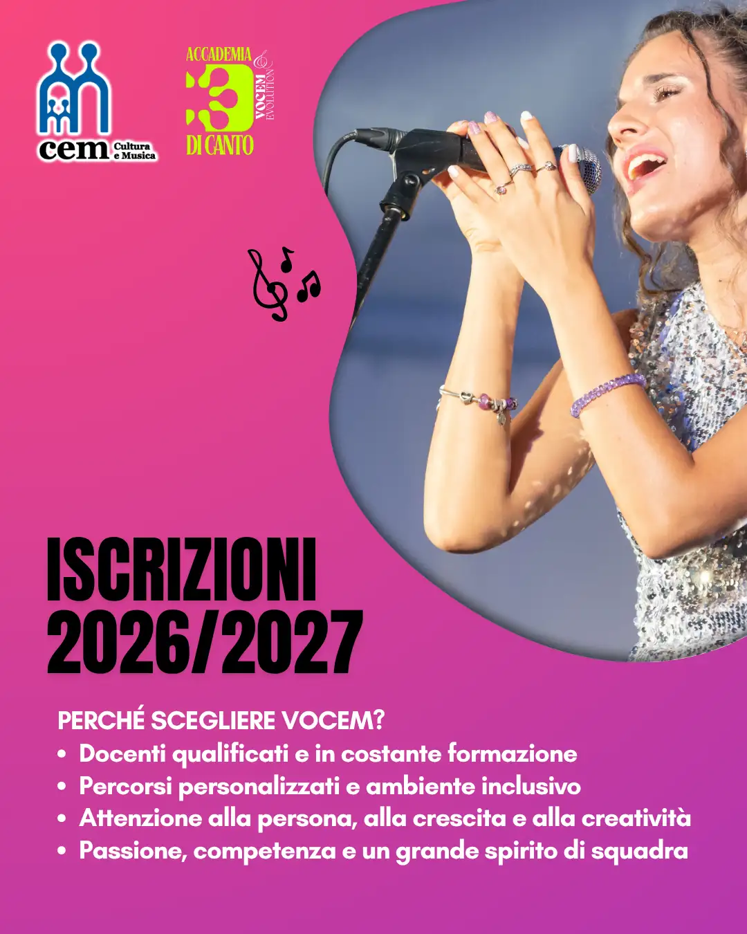 Iscrizioni all'Accademia VoCem aperte per l'anno 2026/2027