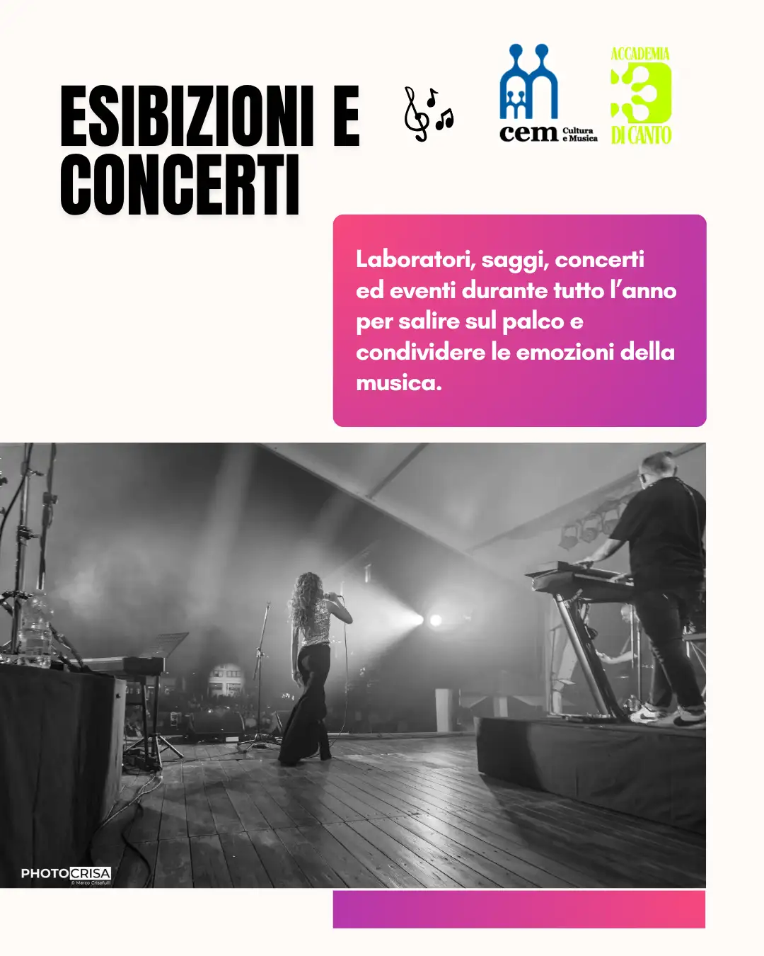 Esibizioni e concerti durante tutto l'anno